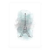 Watercolor Art Eiffel Tower | turquoise (Print Only) thumbnail