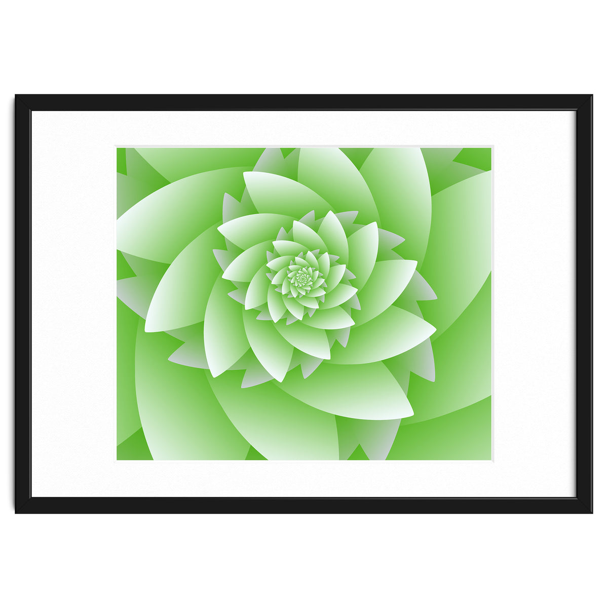 Abstract Green Floral Optical Illusions Art