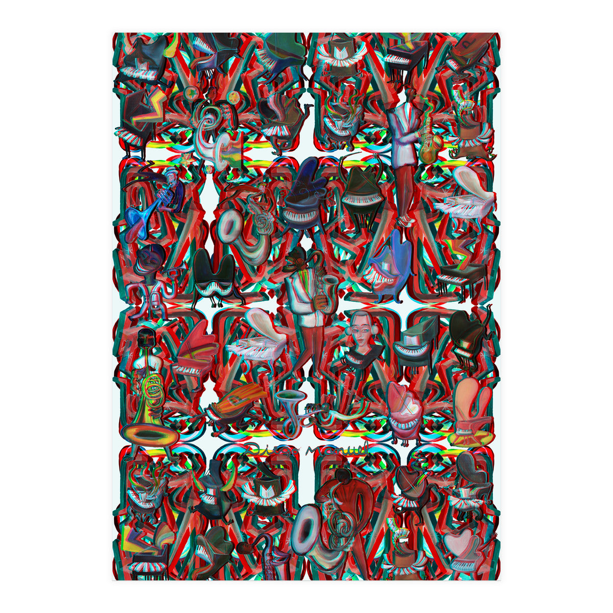 Formas 14 34 3d And Pianos 6 (Print Only)