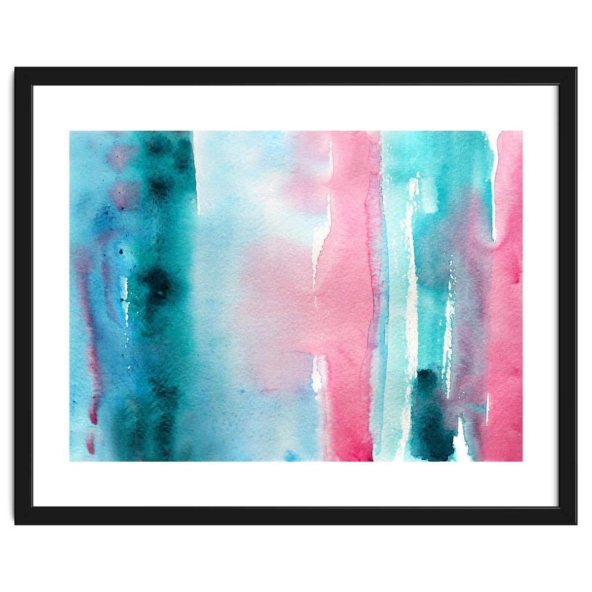 Turquoise love || abstract watercolor