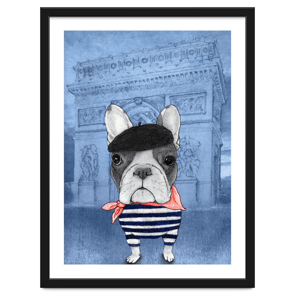 French Bulldog With Arc De Triomphe