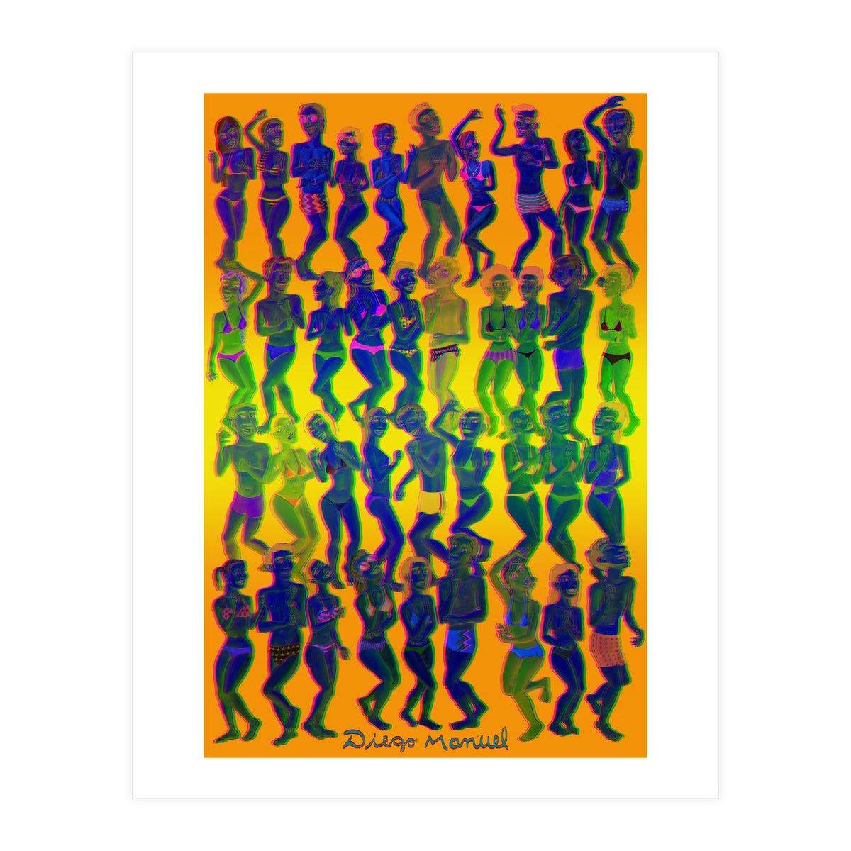 Bailando En La Playa 3d 4 (Print Only)