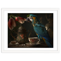 Parrot with a Tea Cup and Teapot