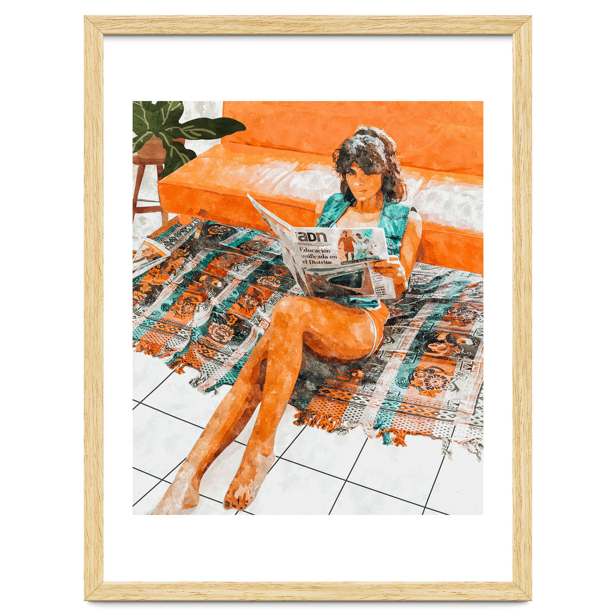 The Gossip Column | Modern Bohemian Woman Hippie Décor | Staycation Fashion Painting