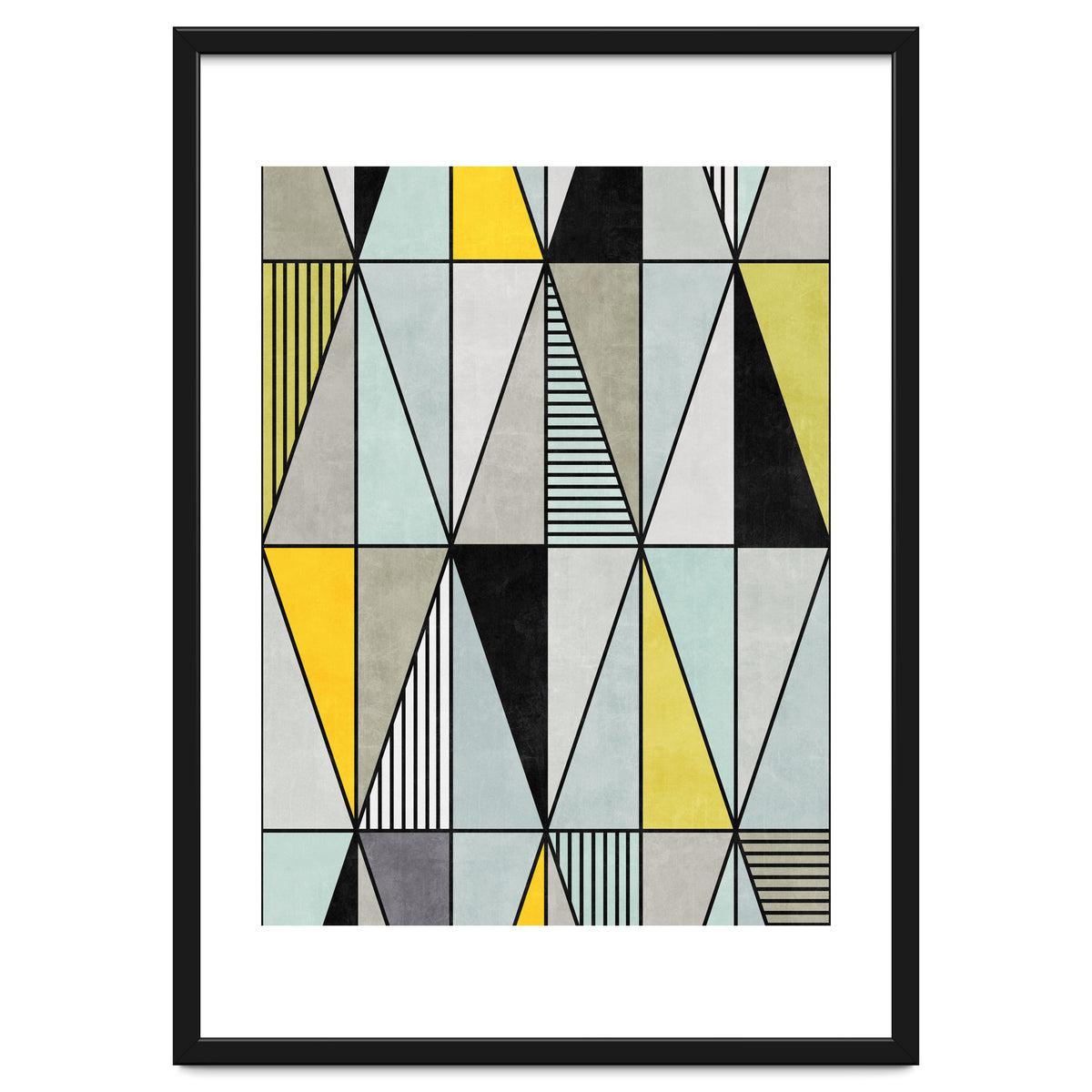 Colorful Concrete Triangles - Yellow, Blue, Grey
