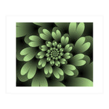 Green Floral Satin  (Print Only) thumbnail