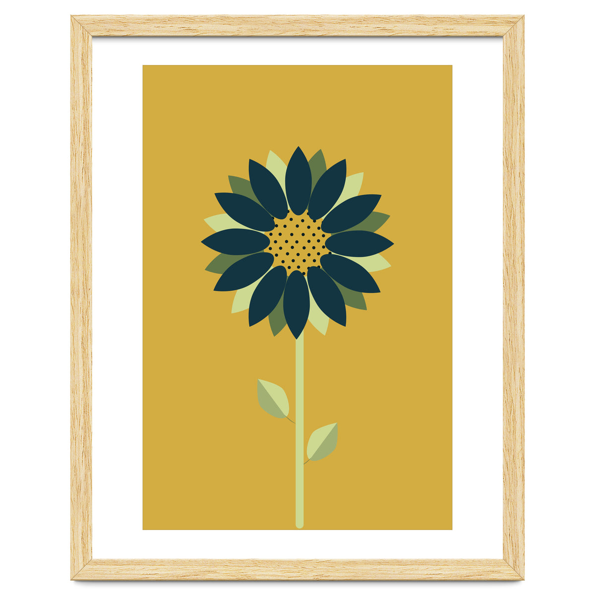 Scandinavian Folk Minimalist Flower Yellow Mustard