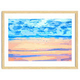 Sunset On The Shore | Beach Pastel Scenic Nature | Sea Ocean Landscape Painting thumbnail