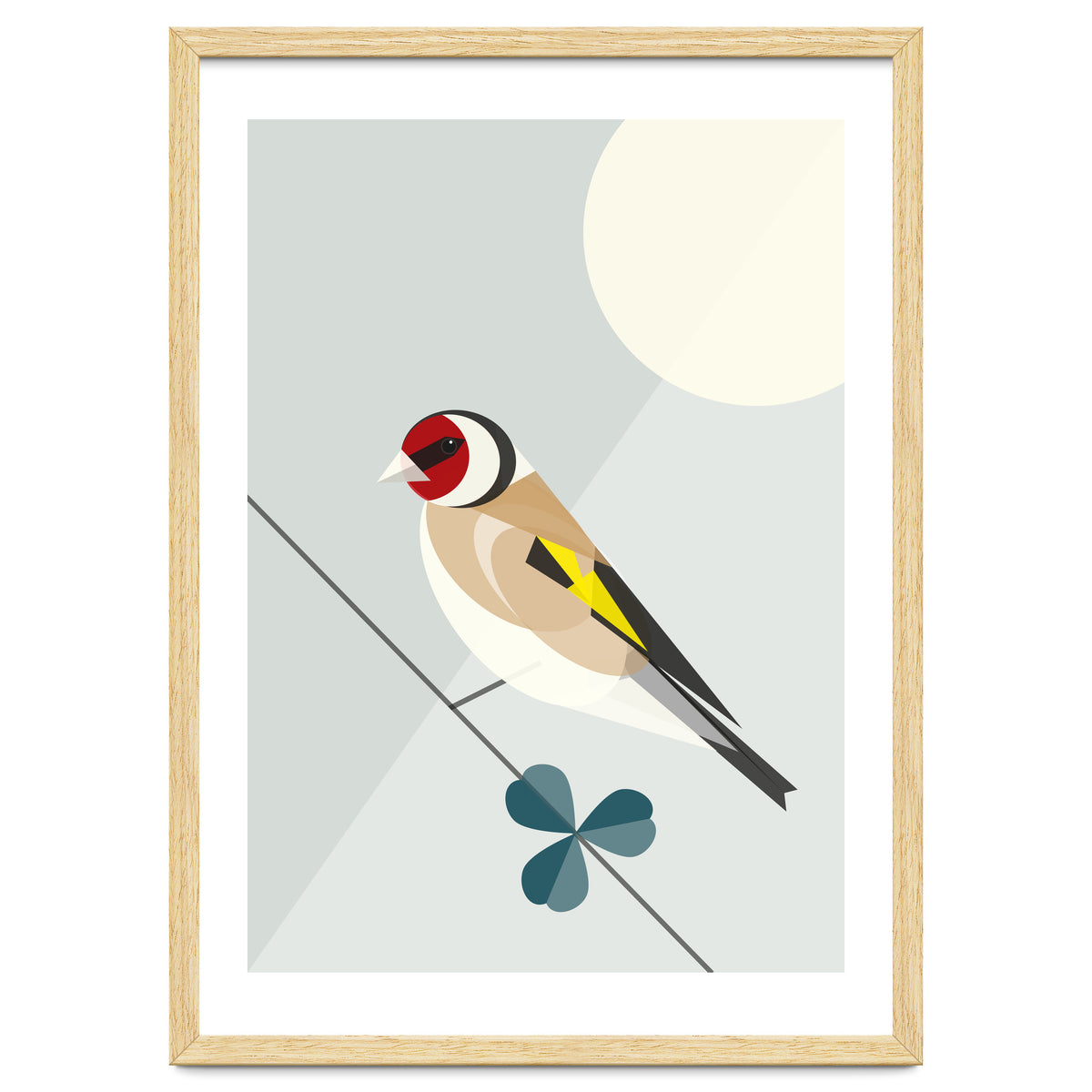 Mid Century Geometric Goldfinch