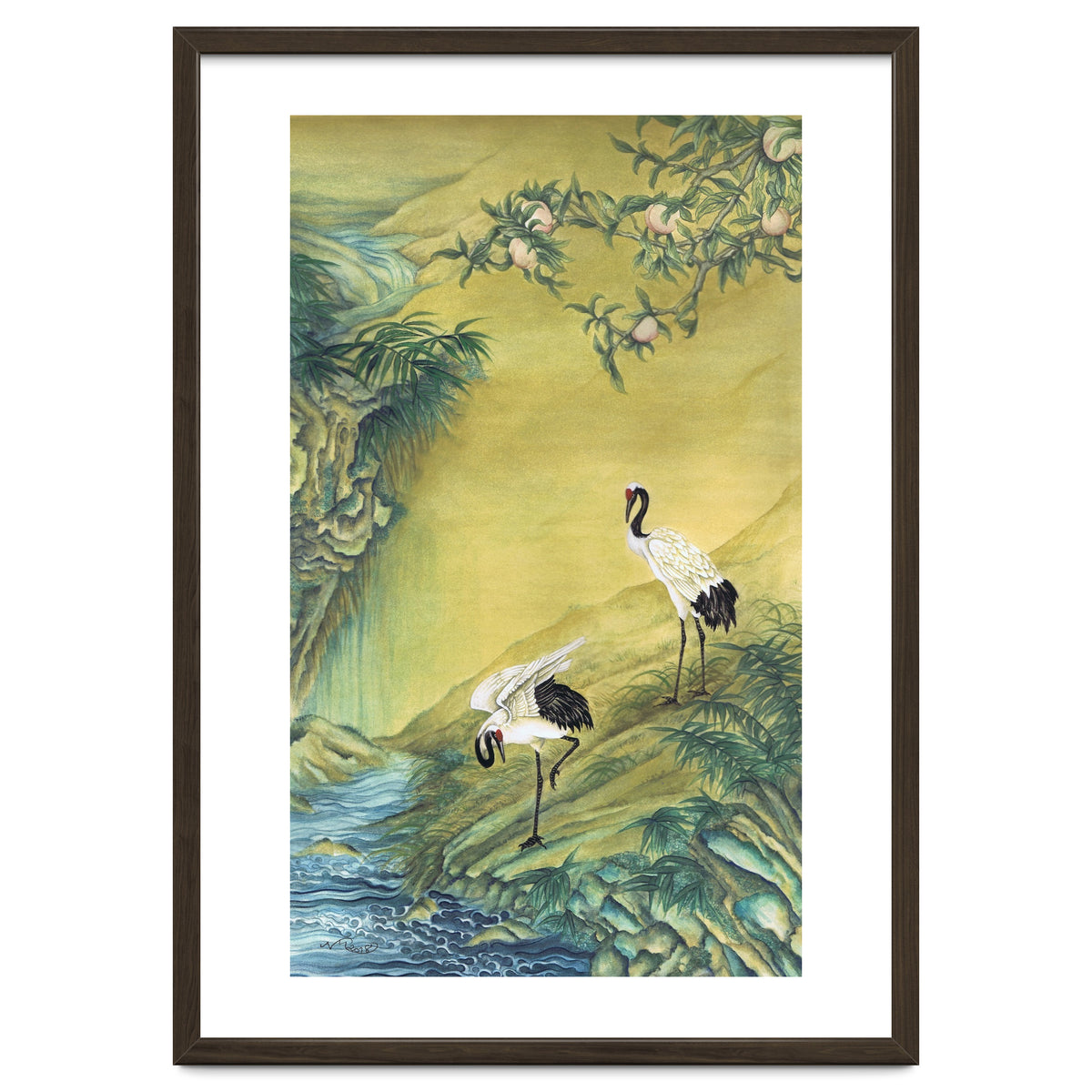 Cranes Under A Peach Tree