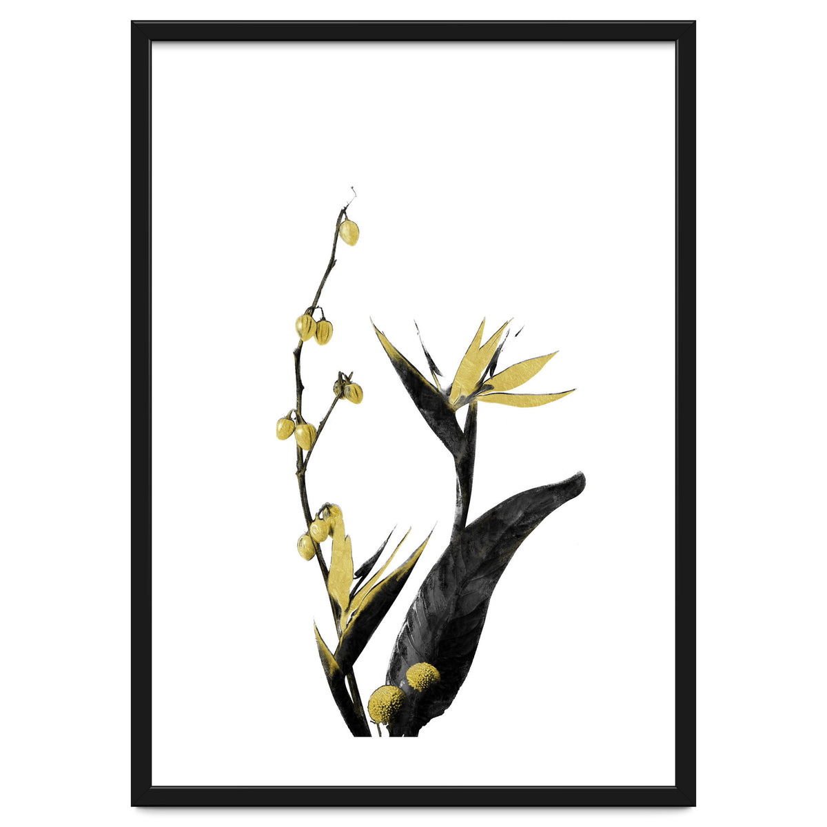 Flower Minimal Black And Gold 02