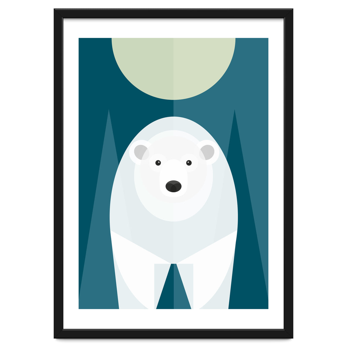 Mid Century Geometric Polar Bear
