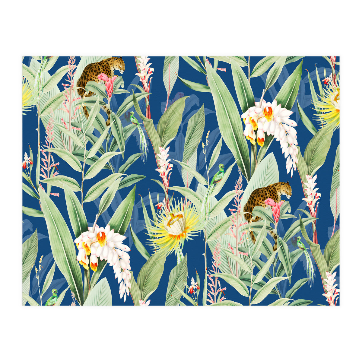 Leopard & Flowers (Print Only)