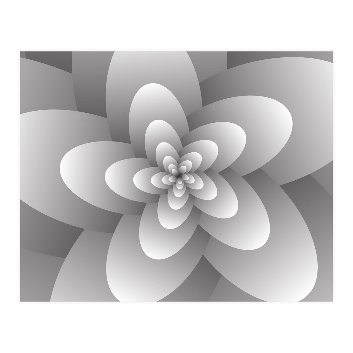 3d Abstract Floral Spiral  (Print Only)