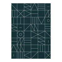 My Favorite Geometric Patterns No.8 - Green Tinted Navy Blue (Print Only)