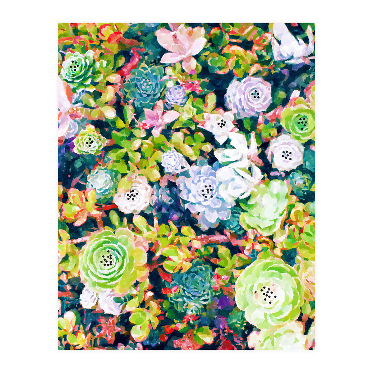 Watercolor Succulents (Print Only)