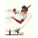 Spiderman in the Bath, funny Bathroom Humour (Print Only) thumbnail
