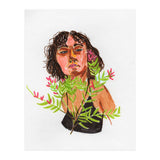 Portrait Lady with Flowers (Print Only) thumbnail