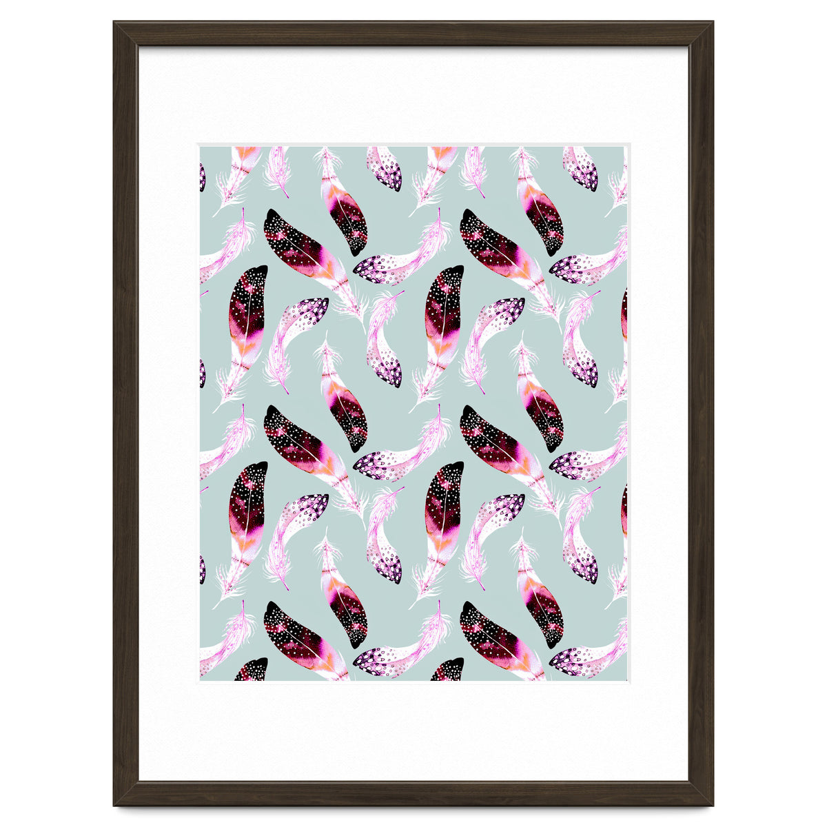 Bohemian pattern of feathers