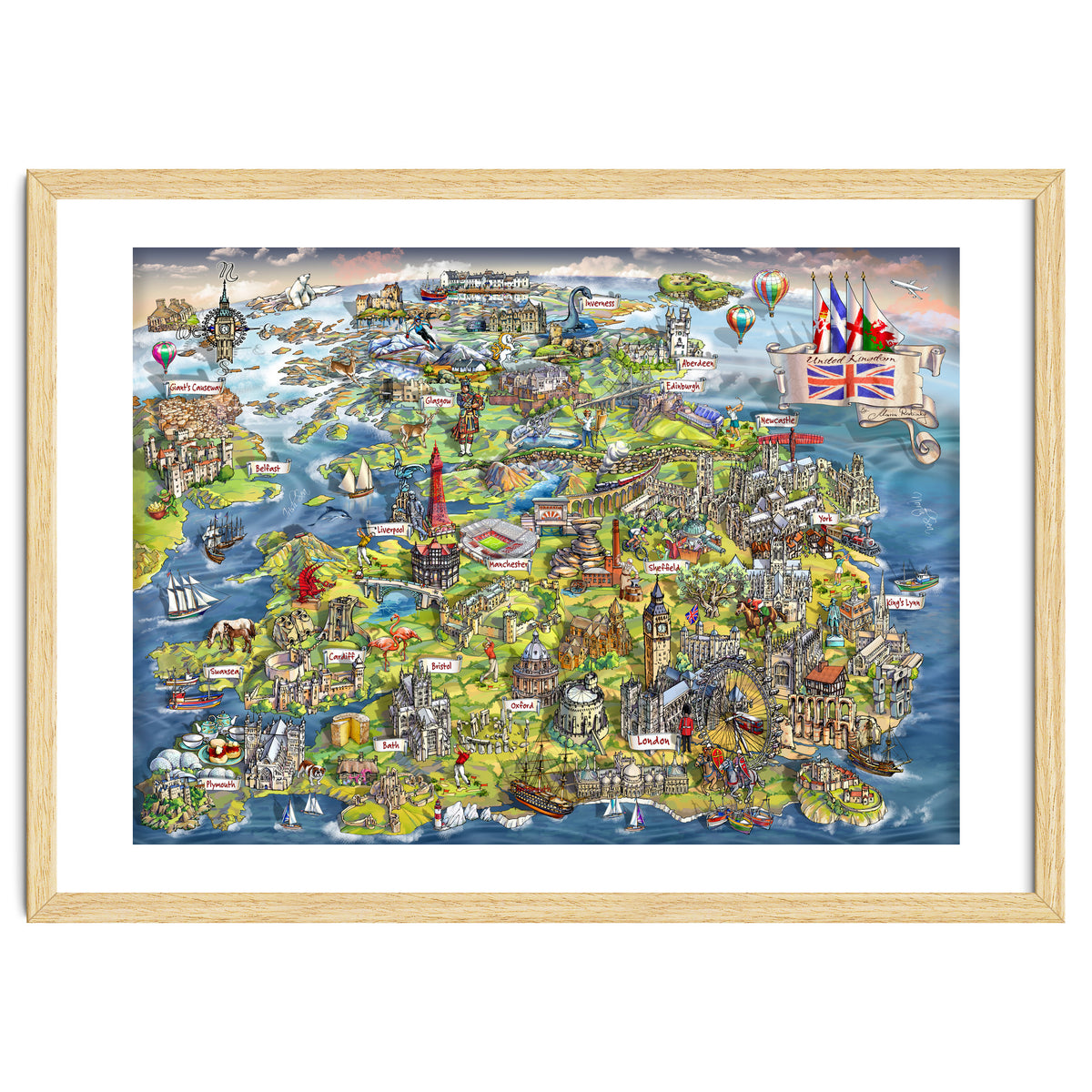 Illustrated Map Of The United Kingdom