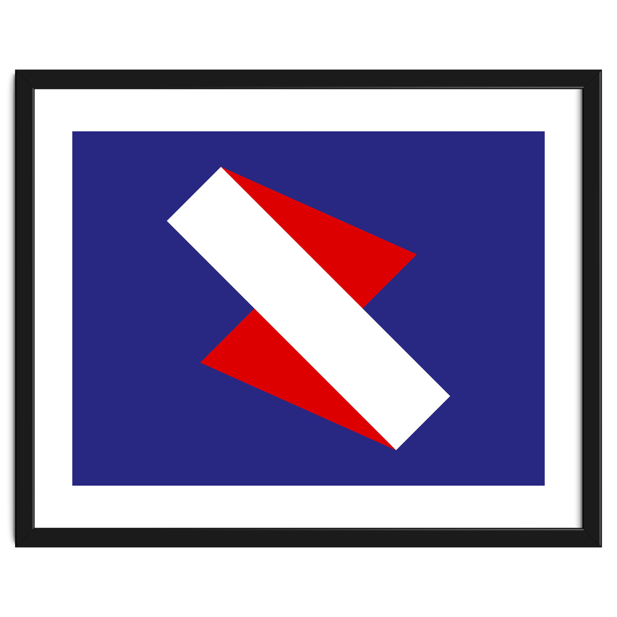 Geometric Shapes No. 68 - red & royal blue