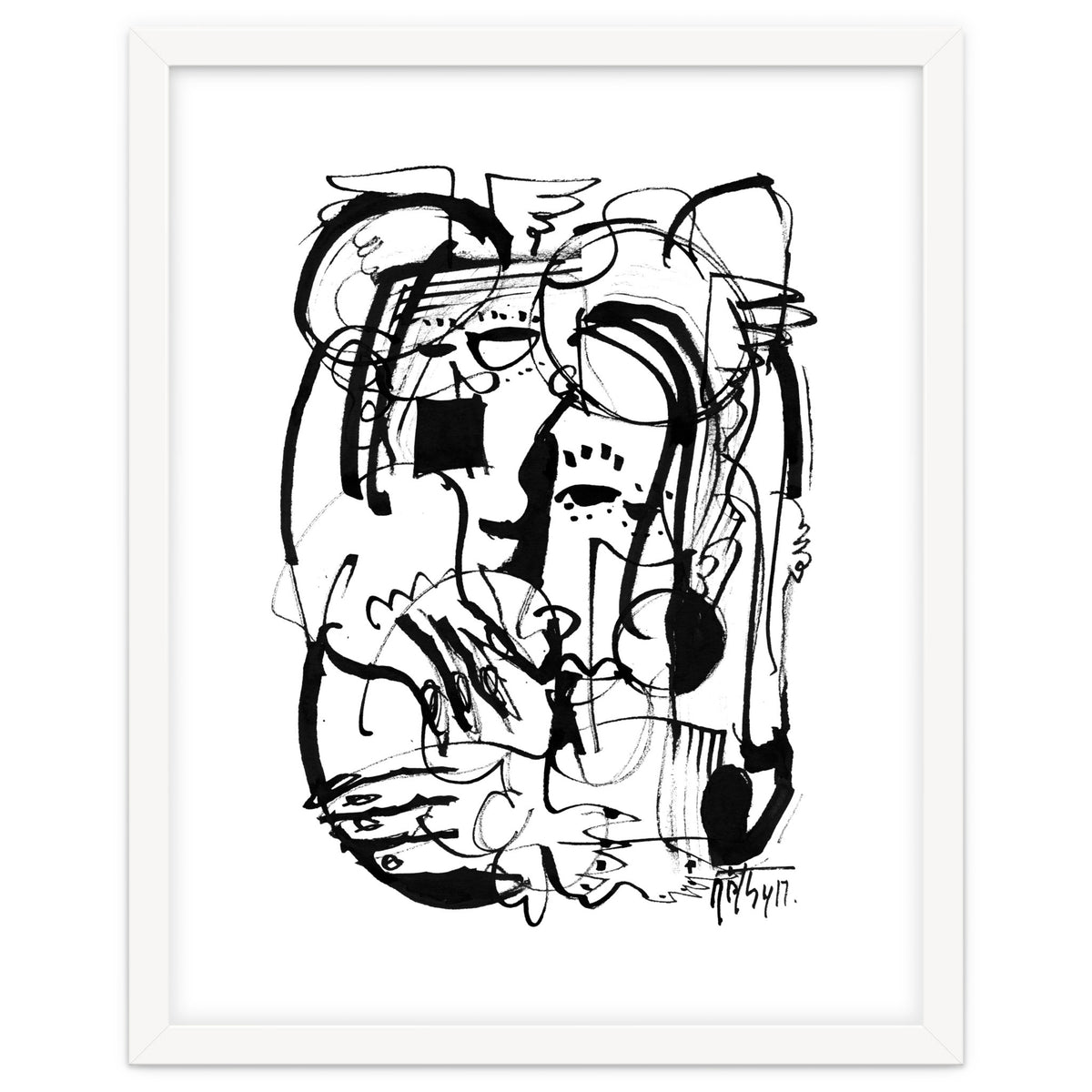 Two Shy Angels - b&w