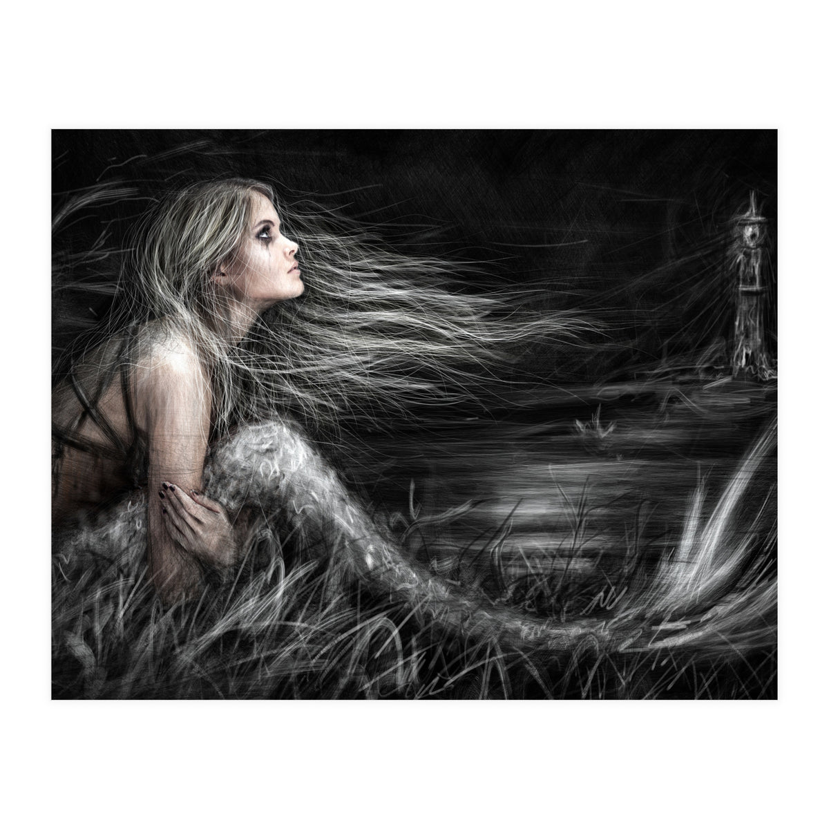 Mermaid At Midnight (Print Only)
