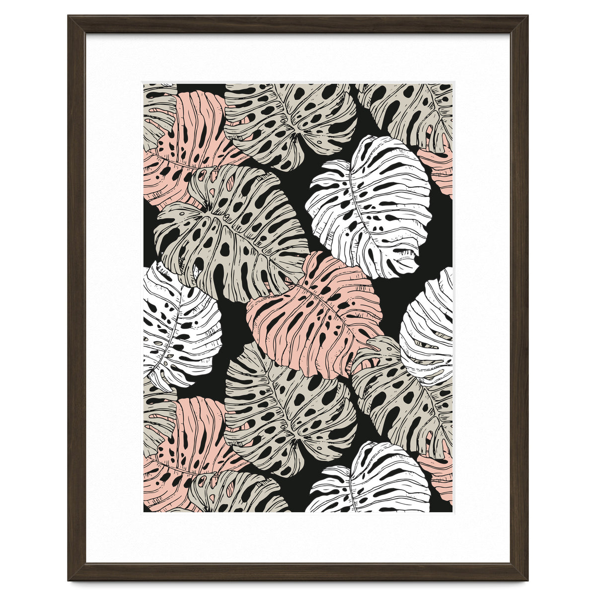 Monstera in the darkness of the jungle