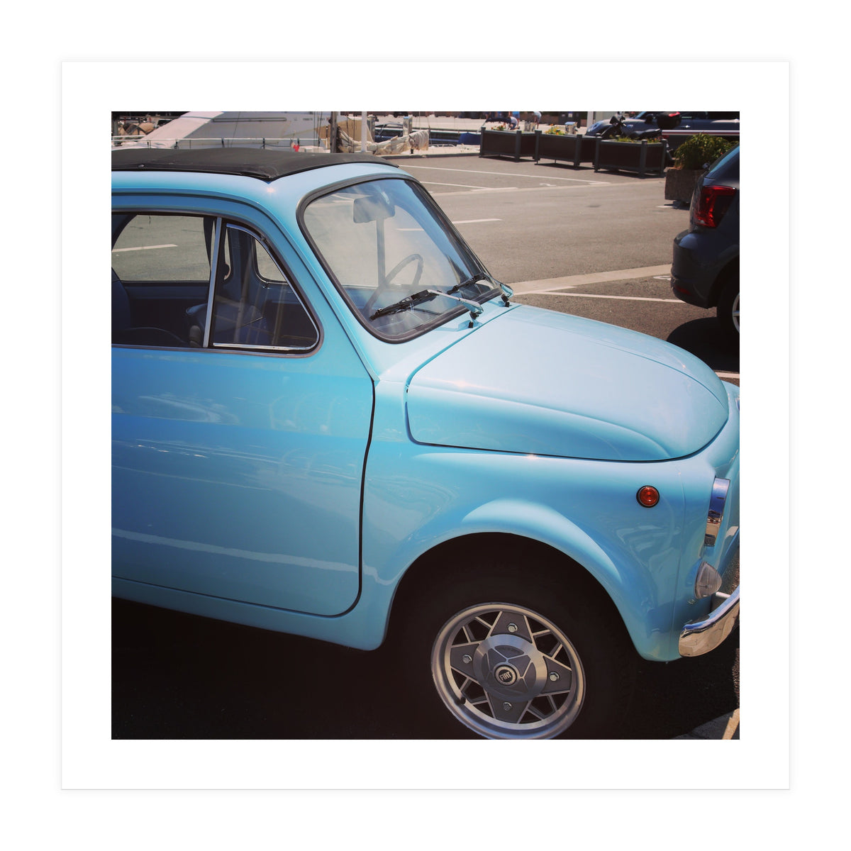 Pale blue Fiat 500 (Print Only)