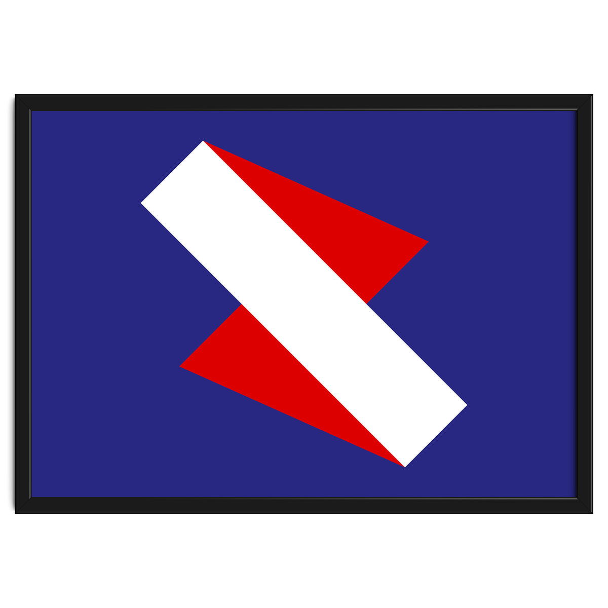 Geometric Shapes No. 68 - red & royal blue