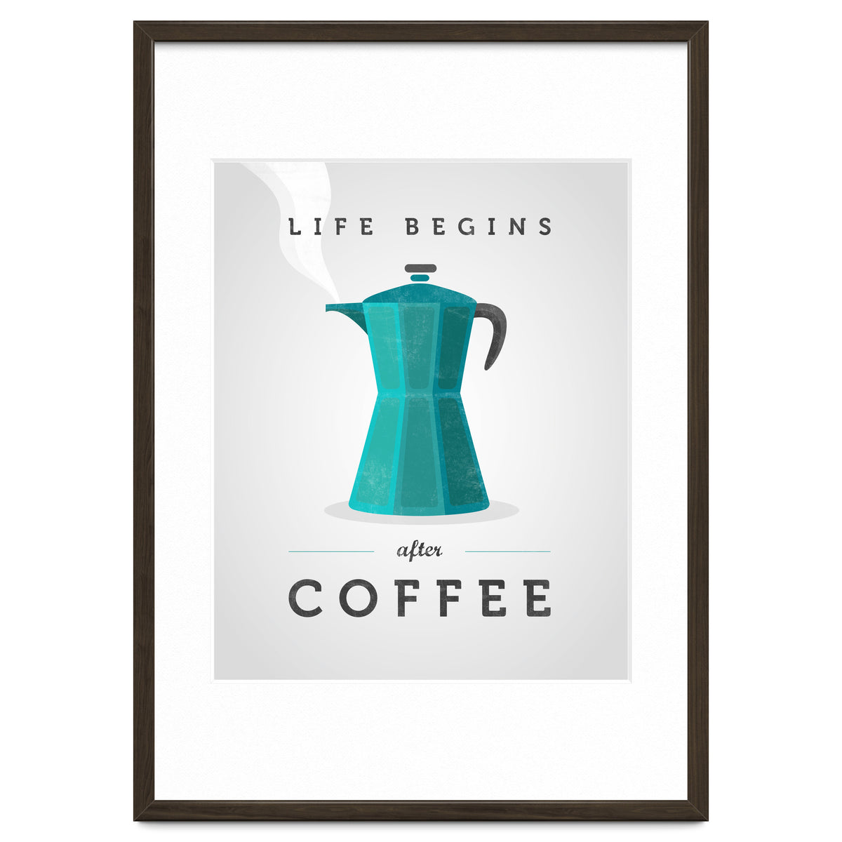 Life Begins After Coffee. Teal