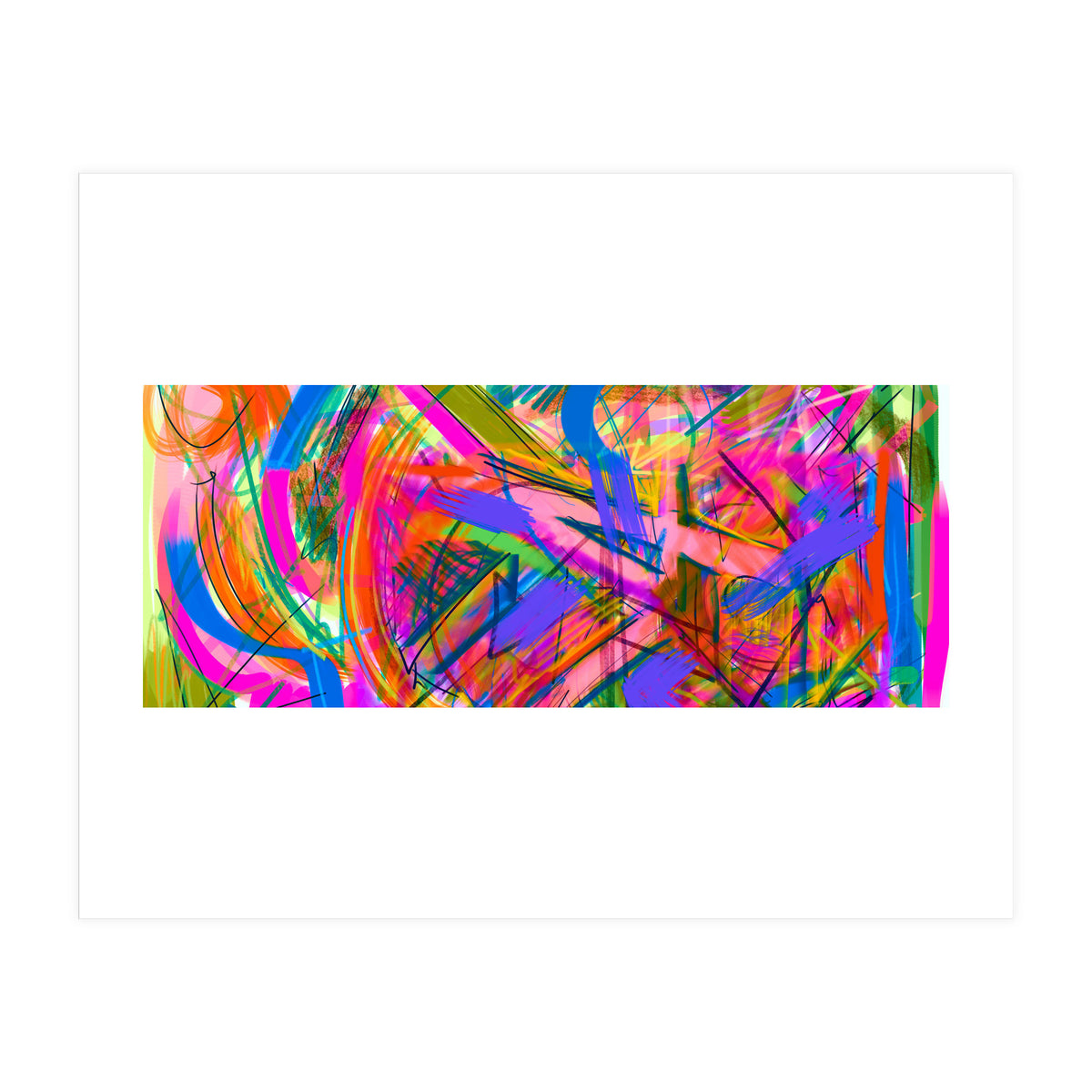 Pink And Blue In Traces (Print Only)