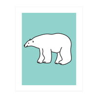 Polar Bear Pattern On a Mint Background (Print Only)