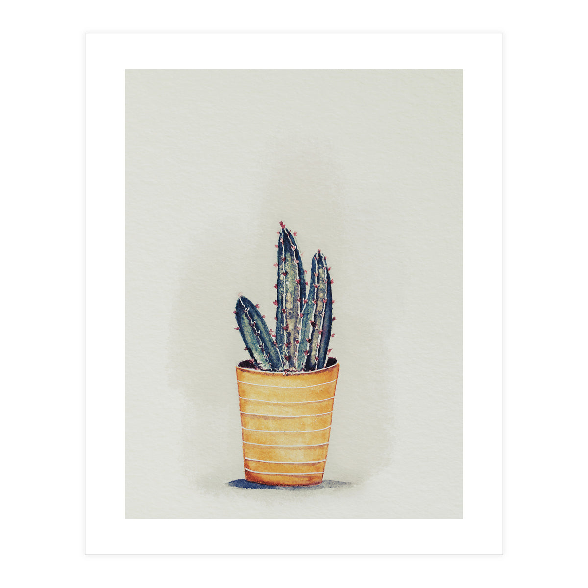 Cactus in yellow pot (Print Only)