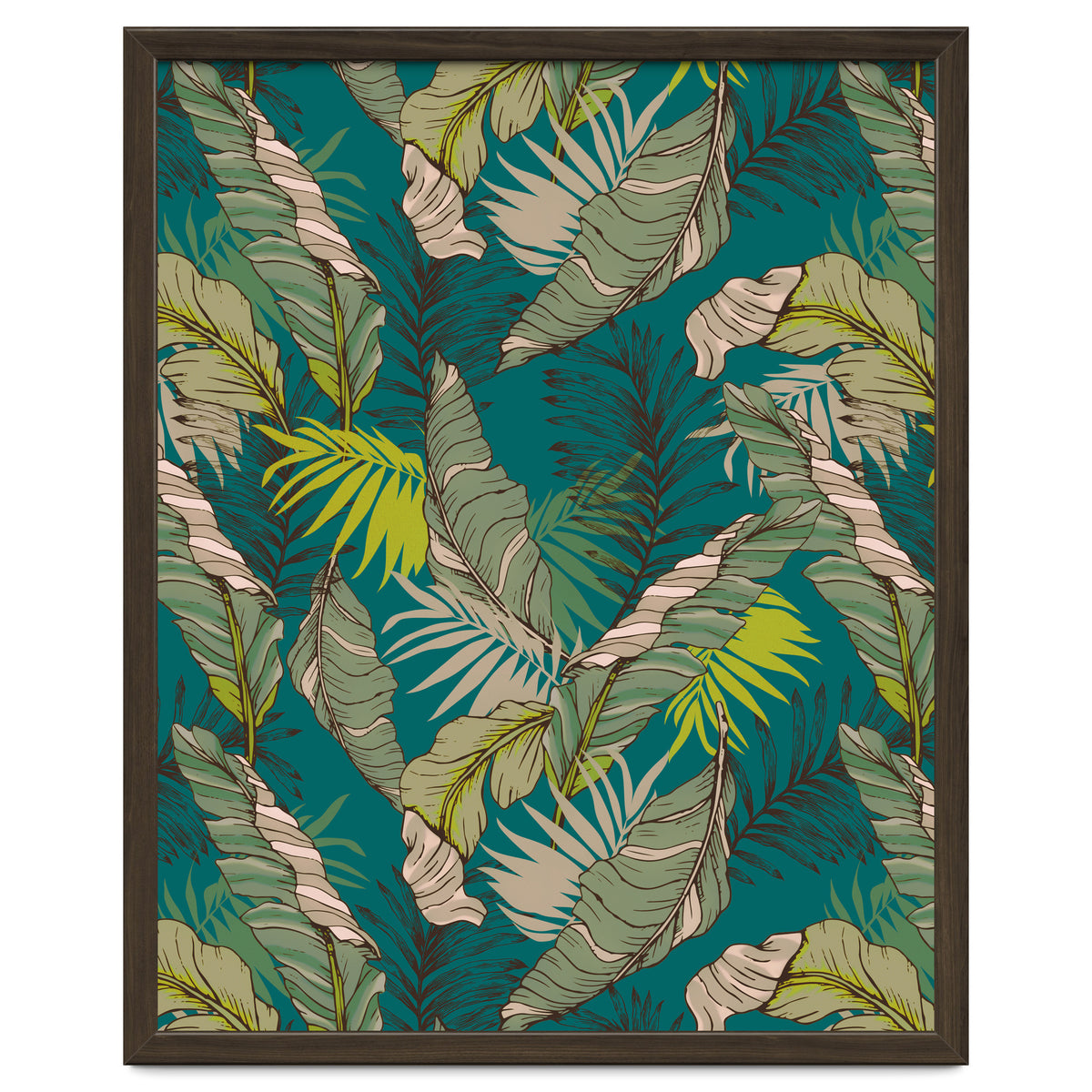 Drawing of wild tropical jungle