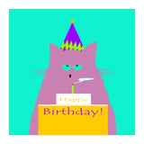 Birthday Lilac Cat  (Print Only) thumbnail