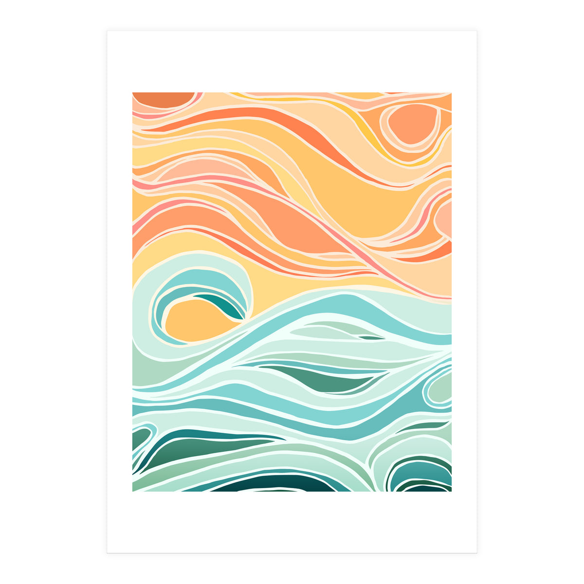 Sky And Sea Abstract (Print Only)