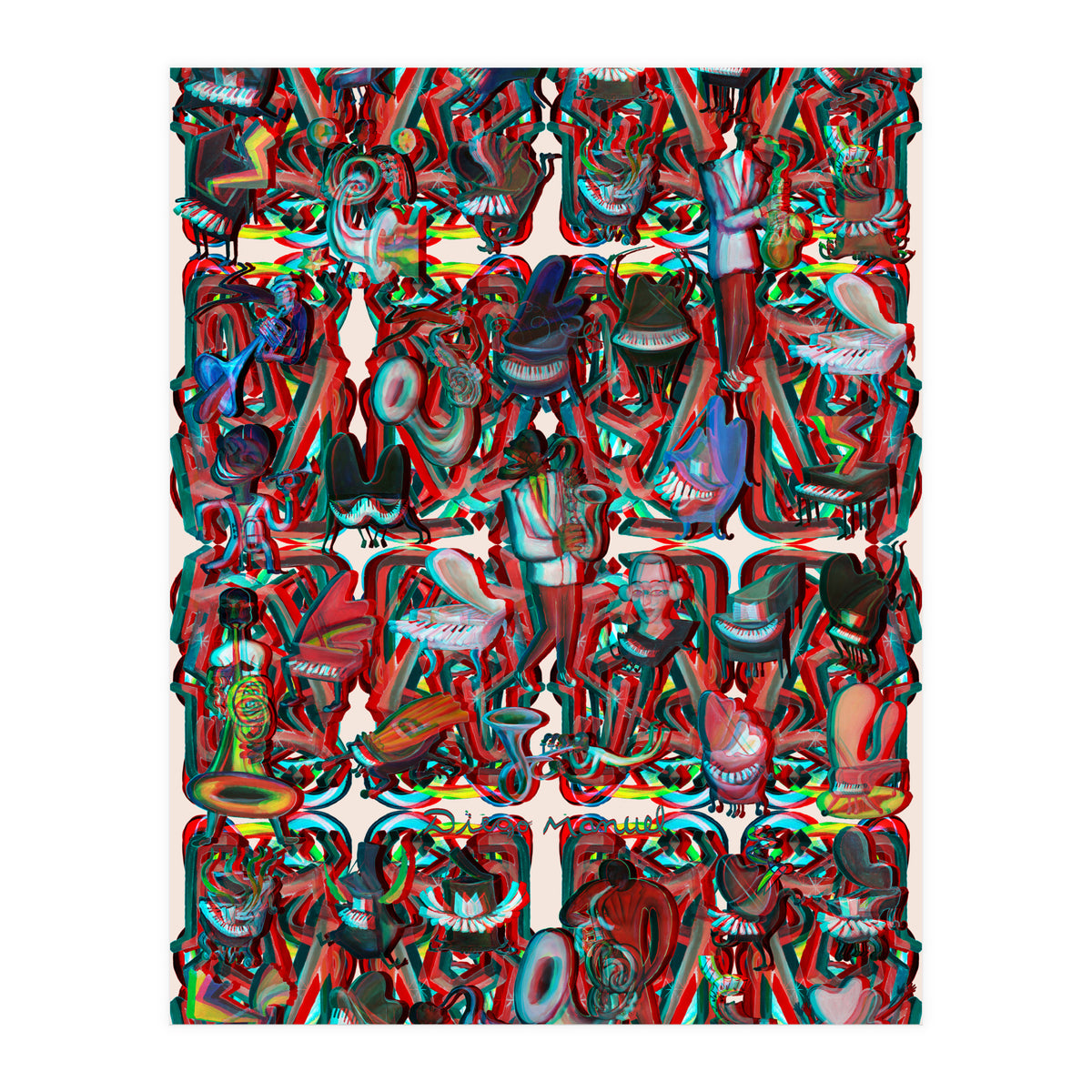 Formas 14 34 3d And Pianos (Print Only)