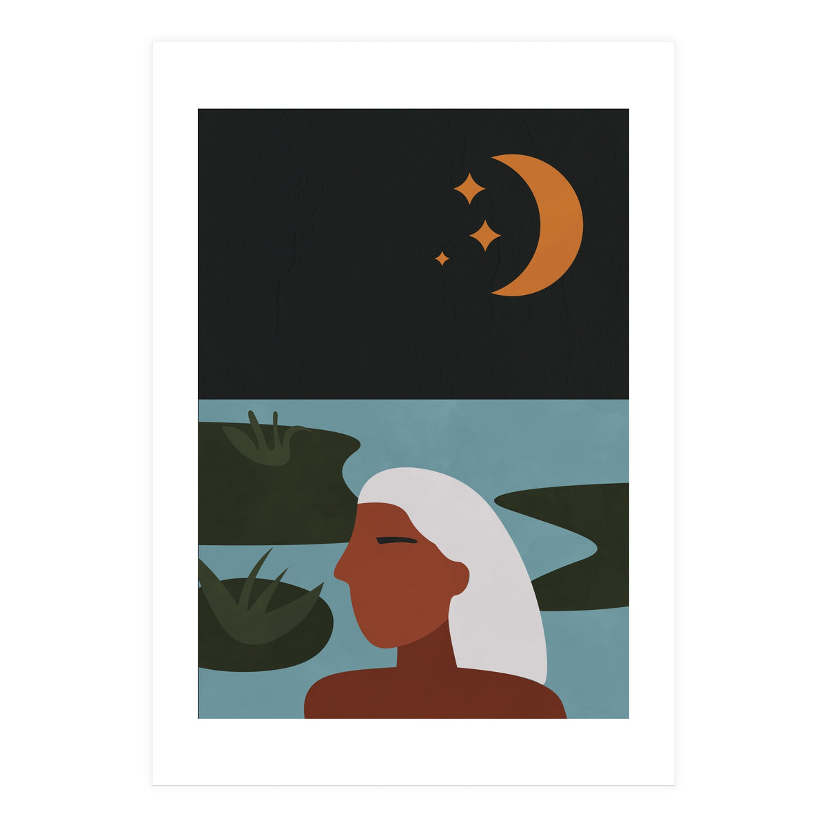 Boho Style Woman At The Lake (Print Only)