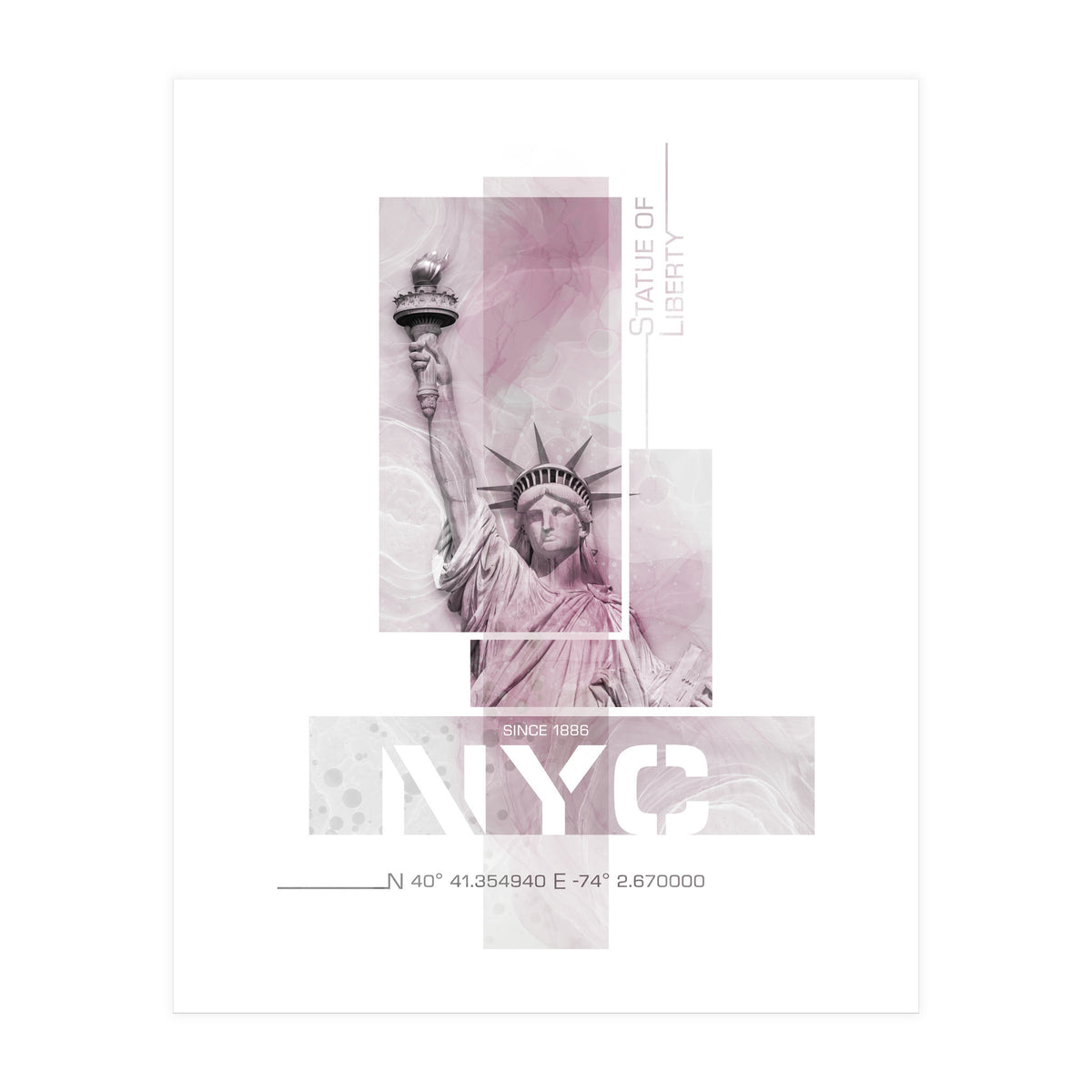 NYC Statue of Liberty | pink marble (Print Only)