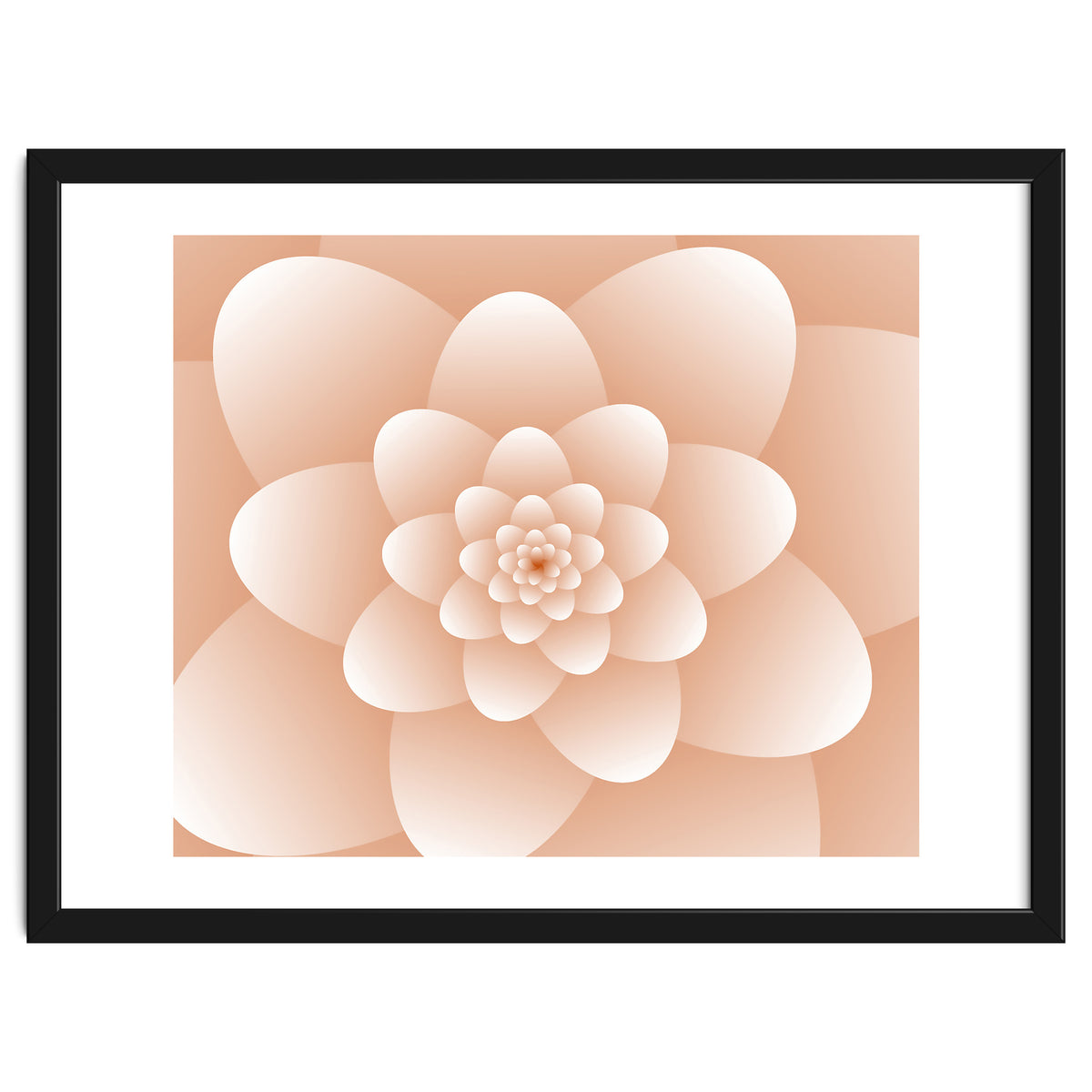 3d Abstract Orange Floral Spiral