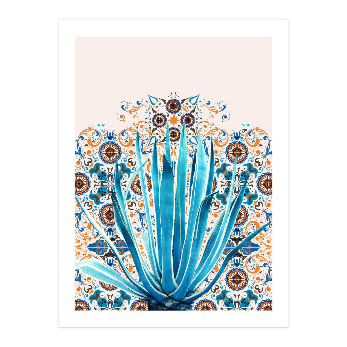 Cactus and Moroccan tiles (Print Only)