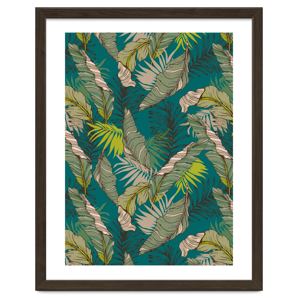 Drawing of wild tropical jungle