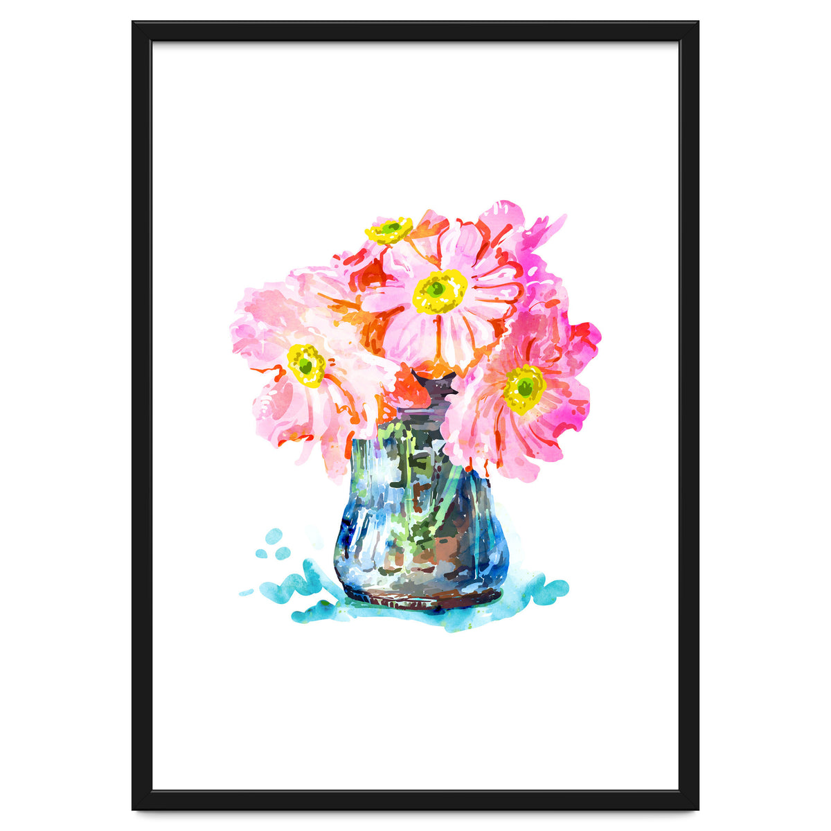Watercolor Flower Pot