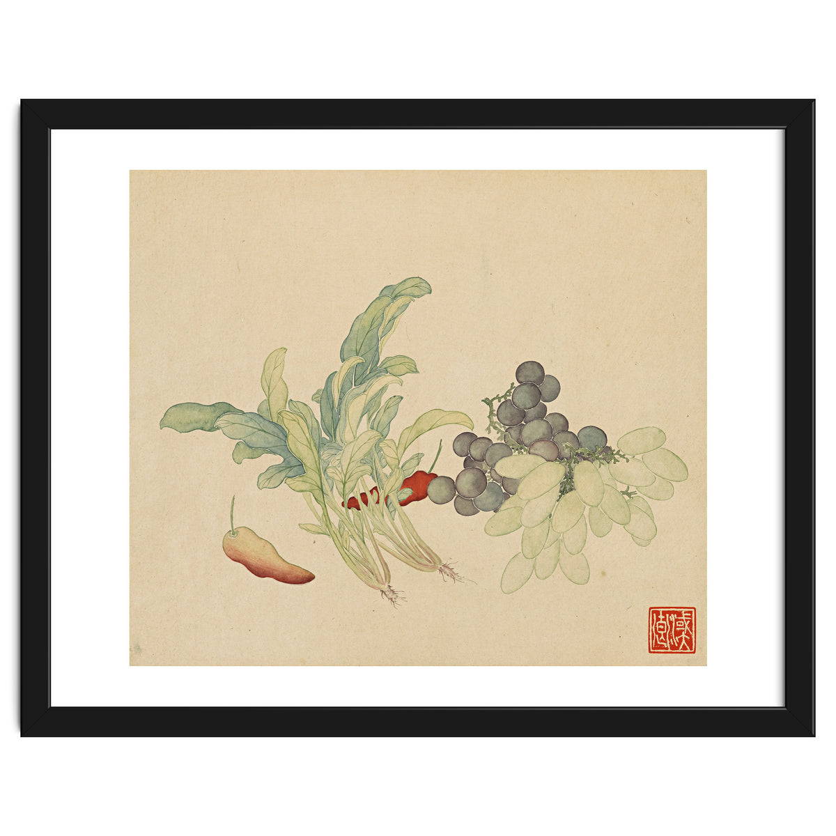 Wang Chengyu ~ Flowers And Vegetables, Vegetables, Fruits, Peppers, Millet Hot, Grapes, Spinach
