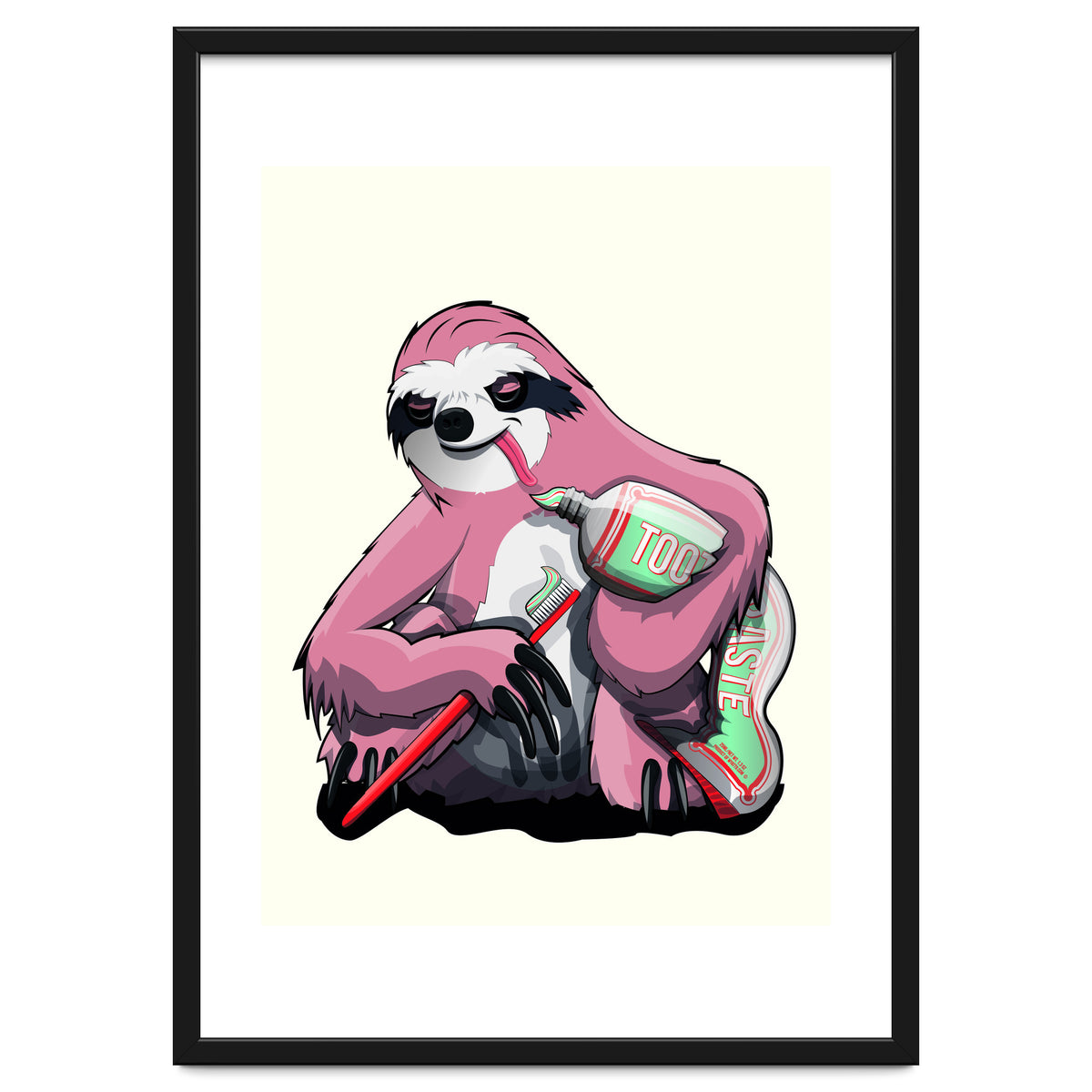 Sloth Brushing Teeth, Funny Bathroom Humour