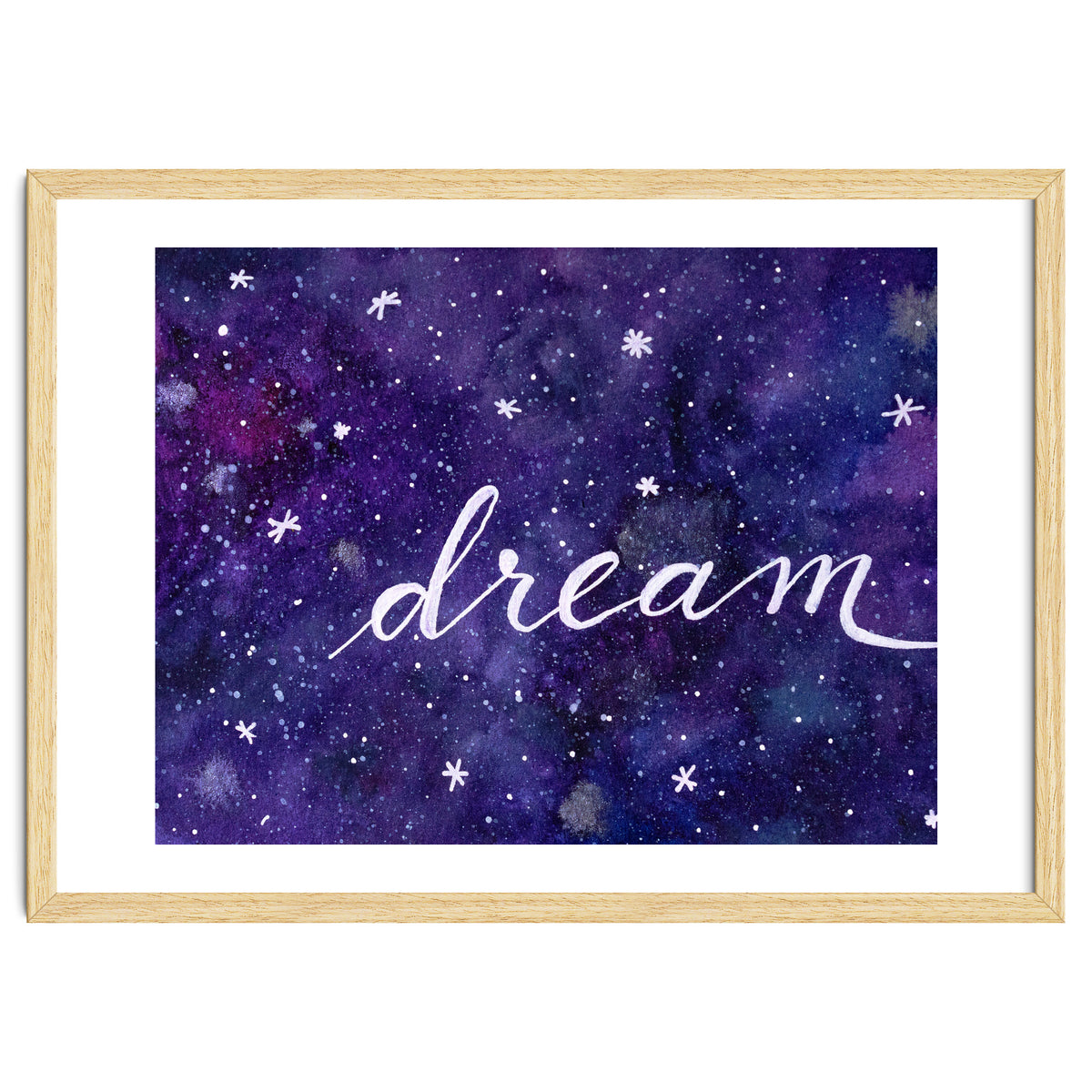 Watercolor inspirational dream galaxy