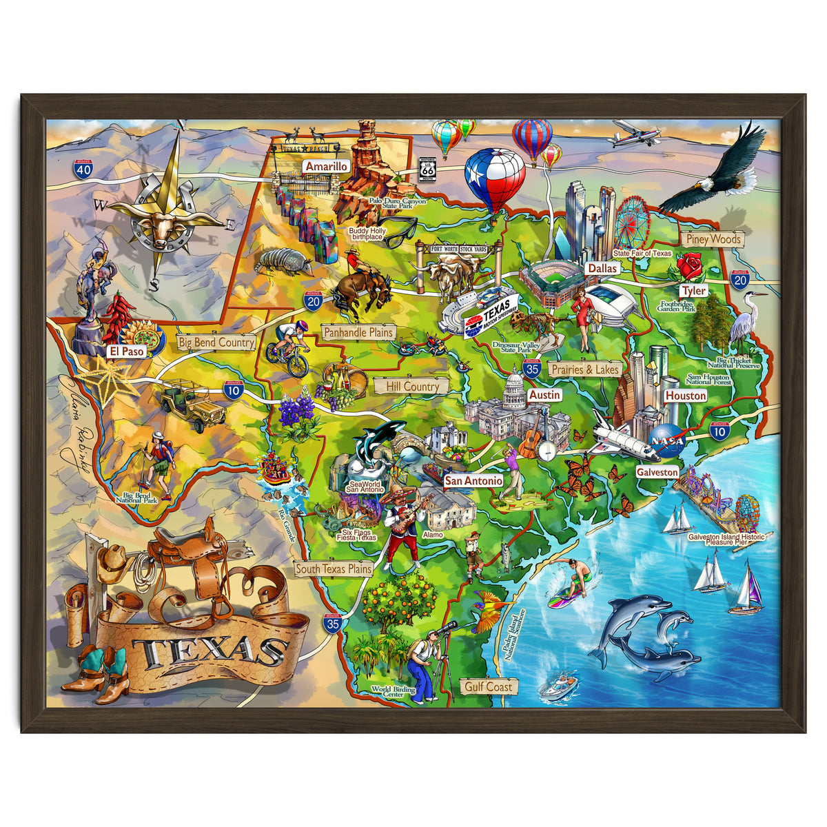 Texas Illustrated Map