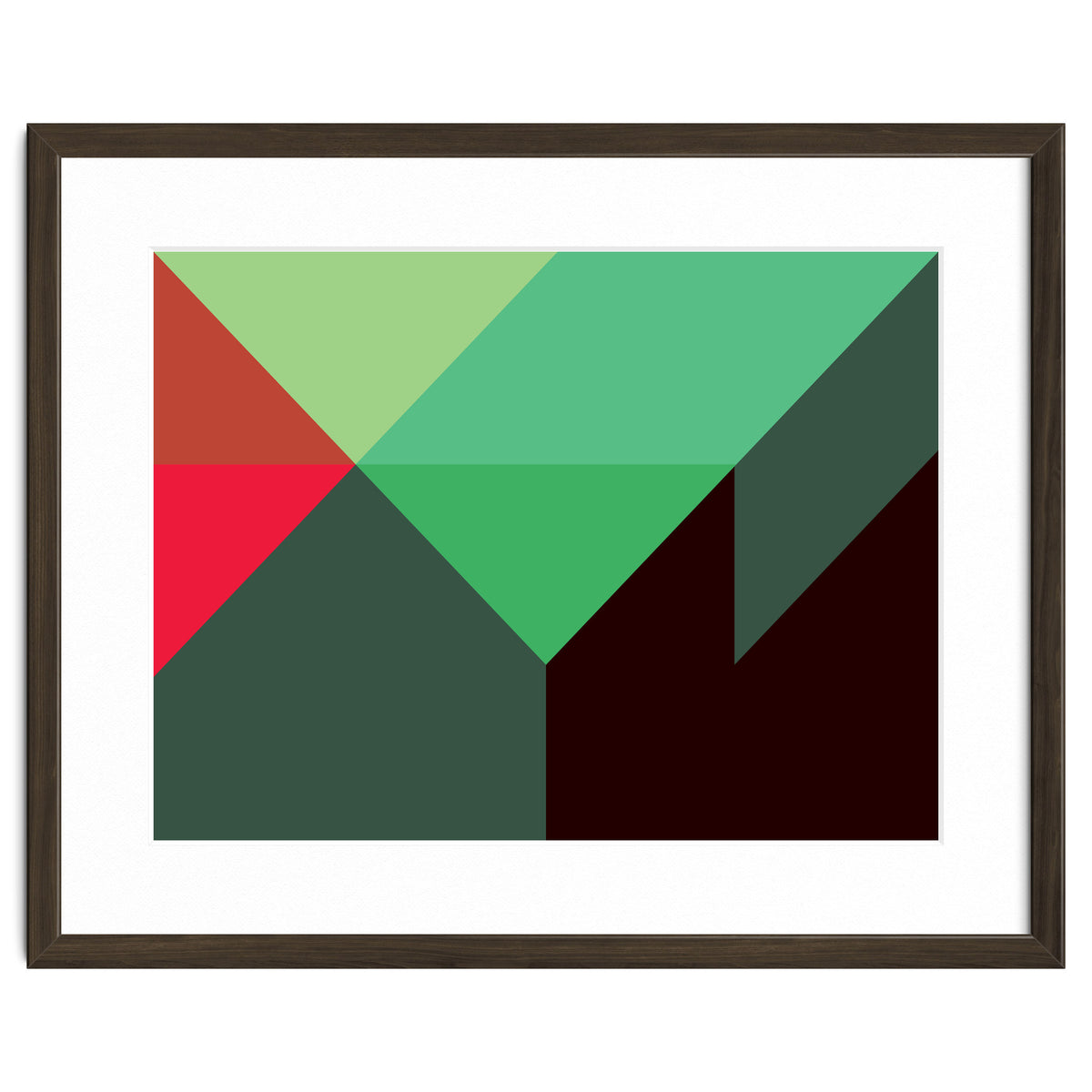 Geometric Shapes No. 30 - red, green & black