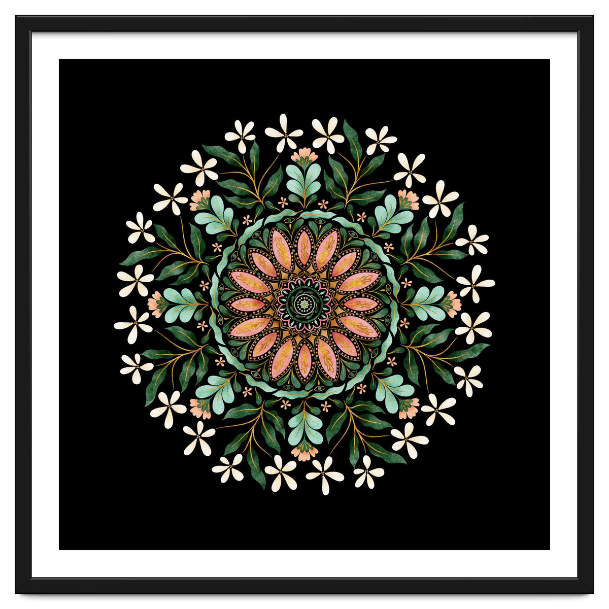 Floral Mandala | Black